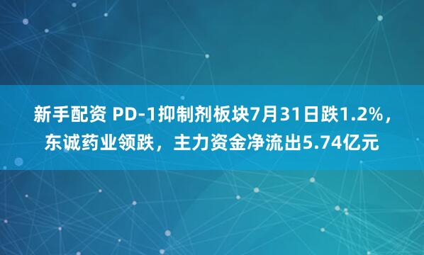 新手配资 PD-1抑制剂板块7月31日跌1.2%，东诚药业领跌，主力资金净流出5.74亿元