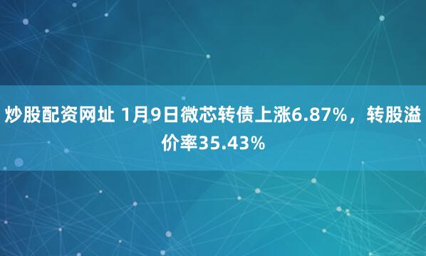 炒股配资网址 1月9日微芯转债上涨6.87%，转股溢价率35.43%